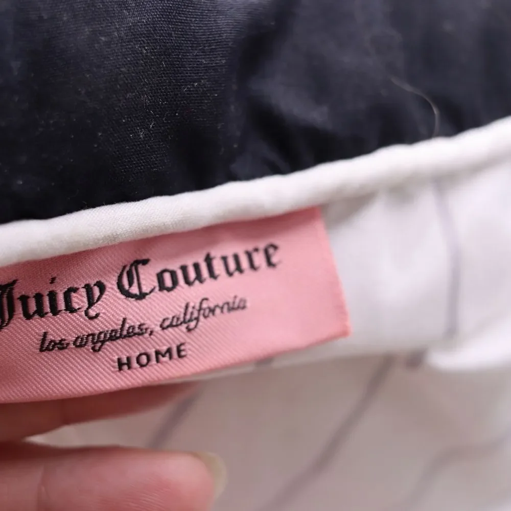 Juicy Couture Square Throw Pillow Pink & Black